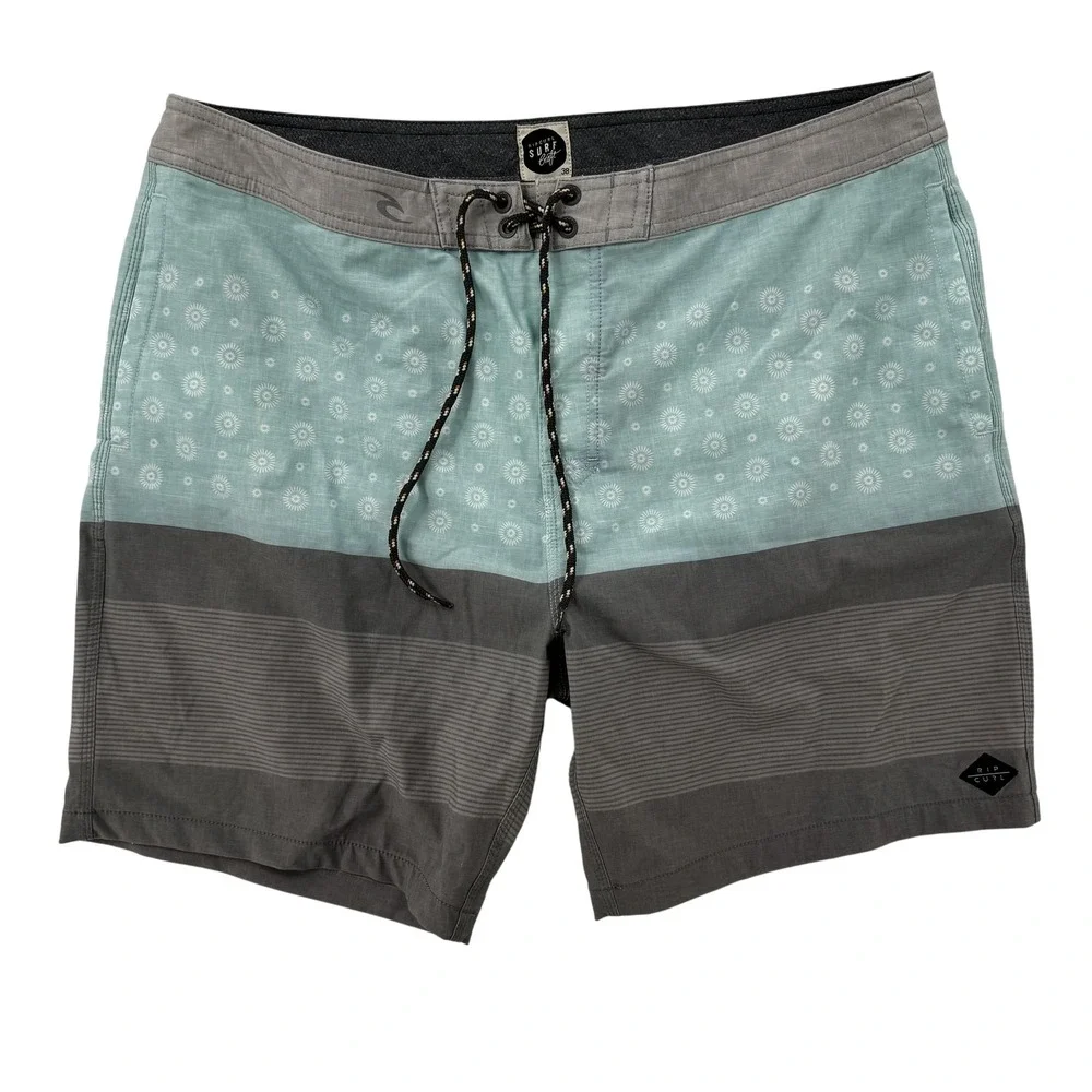 Rip Curl Board Shorts‎ Mens 38 Swim Trunks Surf Craft Pattern Pocket Drawstring